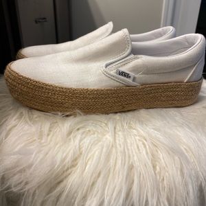 White espadrilles slip on Vans